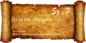 Sziklai Piroska névjegykártya